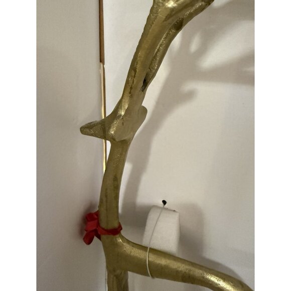 3 New Merry Moments Sculpted Gold Reindeer Classic Farmhouse Holiday Home Decor - Picture 7 of 13